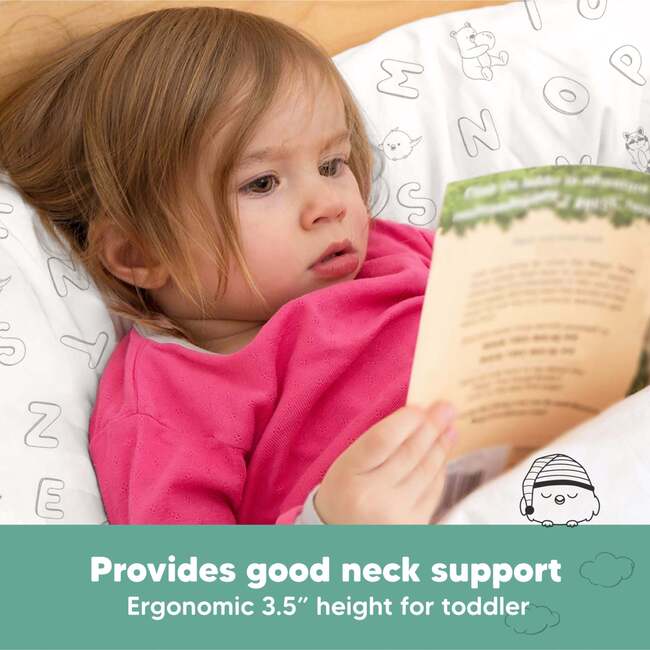 13X18 Toddler Pillow with Pillowcase for Sleeping, ABC Land - Pillows - 5