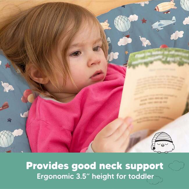 13X18 Toddler Pillow with Pillowcase for Sleeping, Up & Away - Pillows - 5