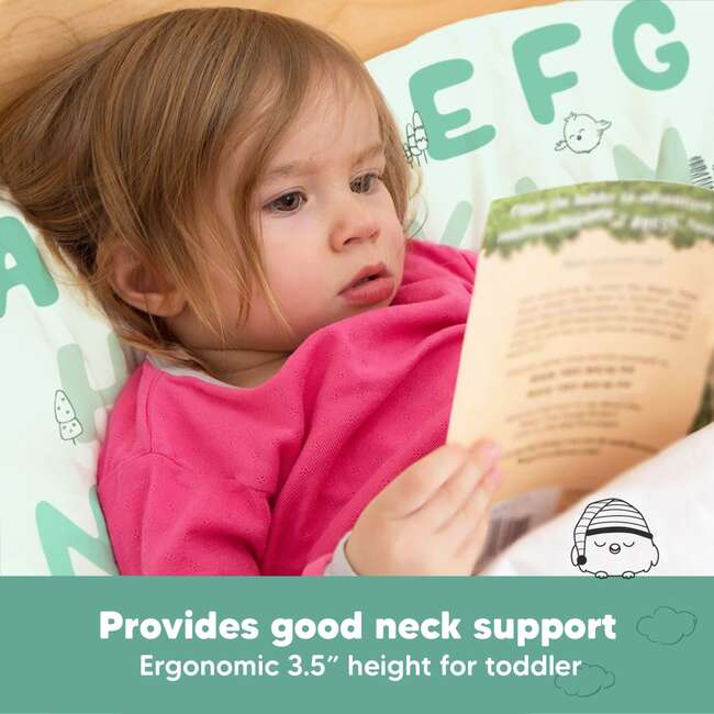 13X18 Toddler Pillow with Pillowcase for Sleeping, KeaABC Mint - Nursing Pillows - 5