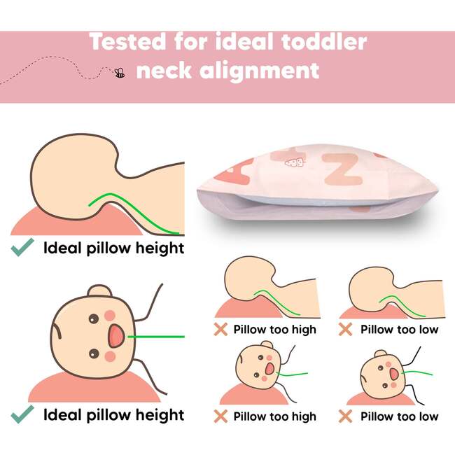 13X18 Toddler Pillow with Pillowcase for Sleeping, KeaABC Sakura - Nursing Pillows - 6