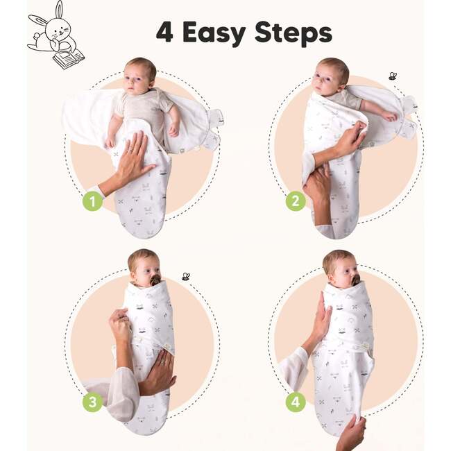 3-Pack Soothe Baby Swaddle Sacks 0-3 Months, Nordic, Large - Swaddles - 3