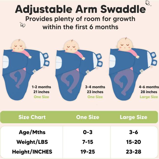 3-Pack Soothe Baby Swaddle Sacks 0-3 Months, Frost - Swaddles - 6