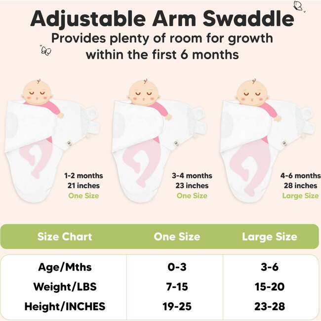 3-Pack Soothe Baby Swaddle Sacks 0-3 Months, Sage - Swaddles - 6