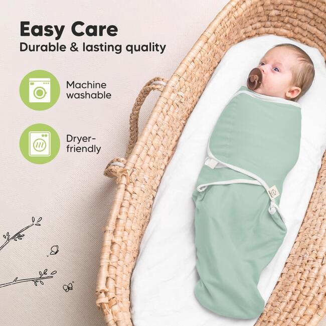 3-Pack Soothe Baby Swaddle Sacks 0-3 Months, Sage - Swaddles - 7
