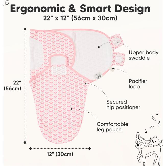 3-Pack Soothe Baby Swaddle Sacks 0-3 Months, Blossom - Swaddles - 2