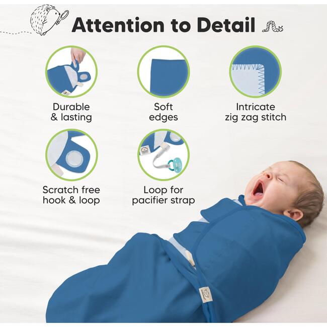 3-Pack Soothe Baby Swaddle Sacks 0-3 Months, Frost - Swaddles - 8