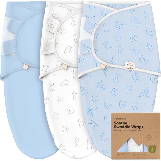 3-Pack Soothe Baby Swaddle Sacks 0-3 Months, ABC Land Cloud