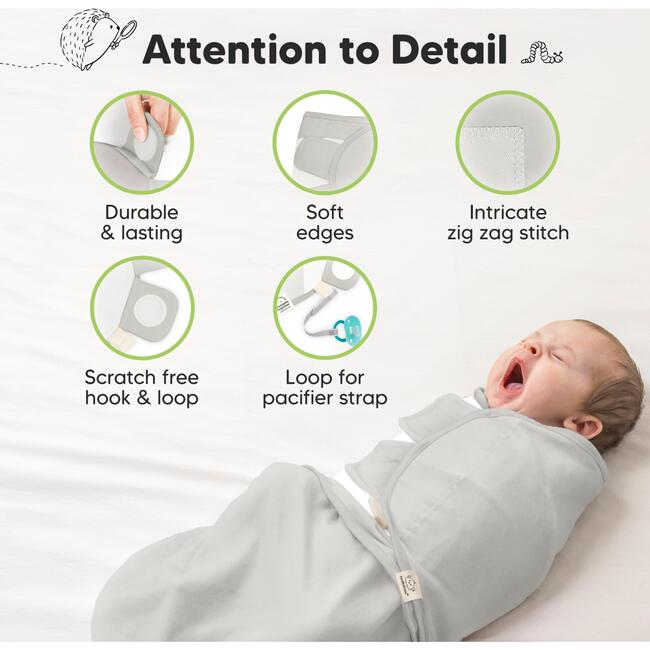 3-Pack Soothe Baby Swaddle Sacks 0-3 Months, Sage - Swaddles - 8