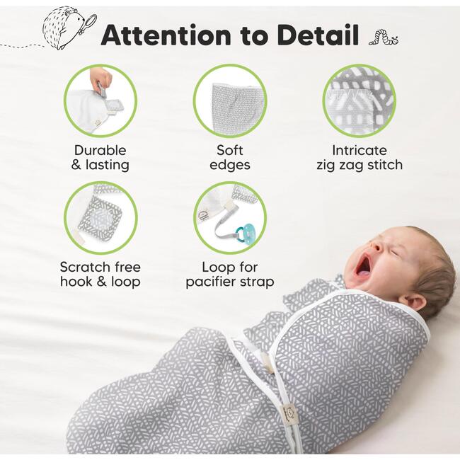 3-Pack Soothe Baby Swaddle Sacks 0-3 Months, Nordic, Large - Swaddles - 8