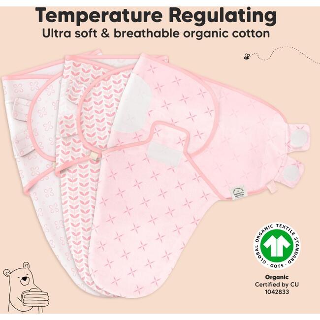 3-Pack Soothe Baby Swaddle Sacks 0-3 Months, Blossom - Swaddles - 4