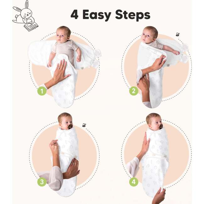 3-Pack Soothe Baby Swaddle Sacks 0-3 Months, ABC Land Rose - Swaddles - 3