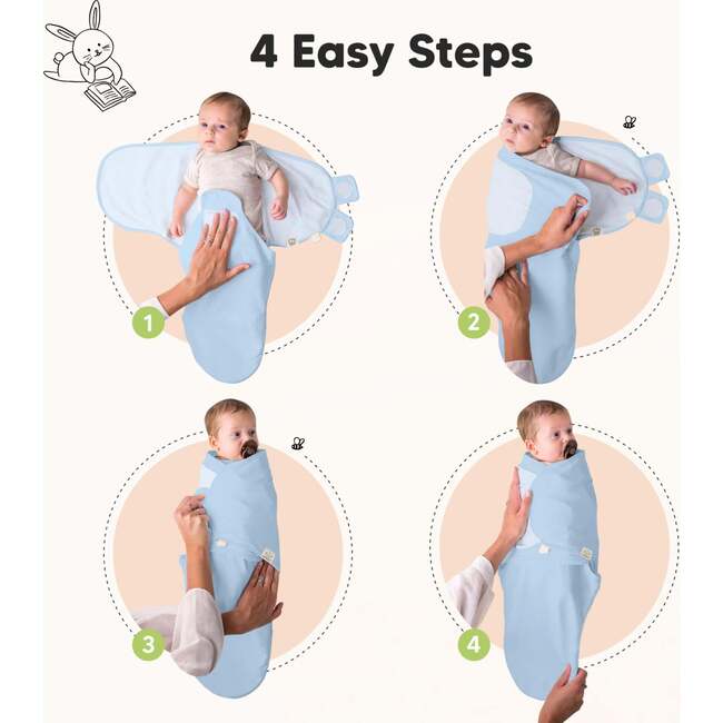 3-Pack Soothe Baby Swaddle Sacks 0-3 Months, ABC Land Cloud - Swaddles - 3