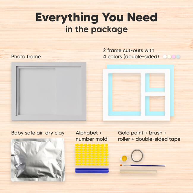 Solo Baby Hand and Footprint Kit, Cloud Gray - Wall Décor - 3