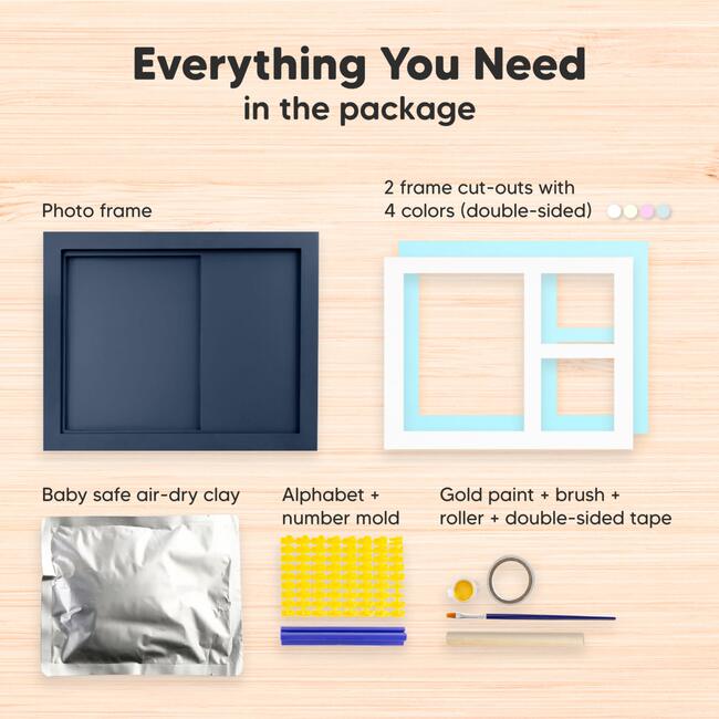 Solo Baby Hand and Footprint Kit, Midnight Blue - Frames - 3