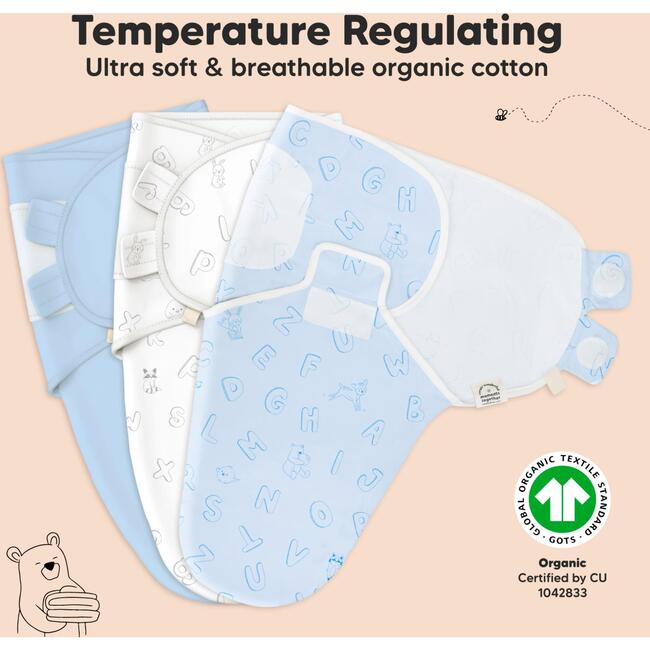 3-Pack Soothe Baby Swaddle Sacks 0-3 Months, ABC Land Cloud - Swaddles - 4