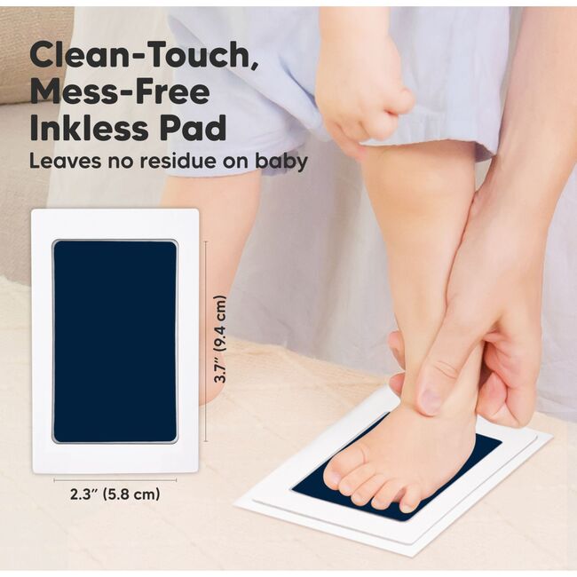 2-Pack Inkless Ink Pads for Baby Footprint & Paw Print Kit, Navy - Frames - 2