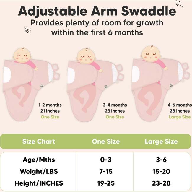 3-Pack Soothe Baby Swaddle Sacks 0-3 Months, Daffodil - Swaddles - 6