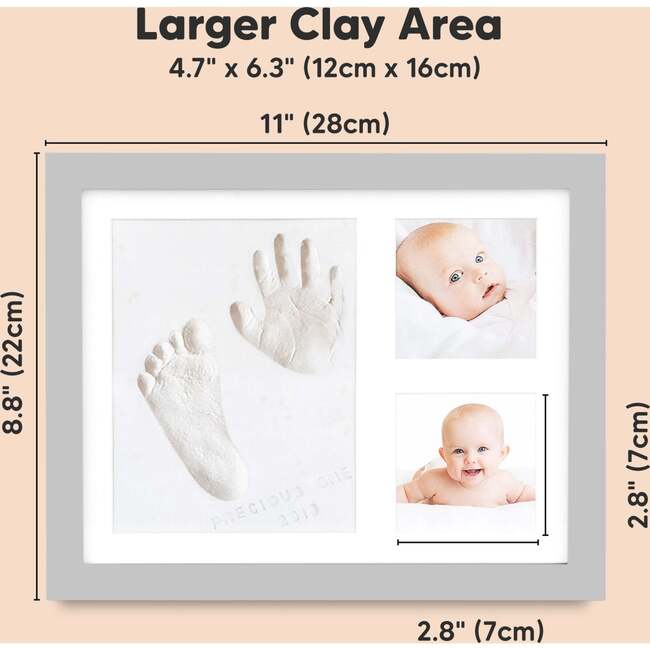 Solo Baby Hand and Footprint Kit, Cloud Gray - Wall Décor - 4