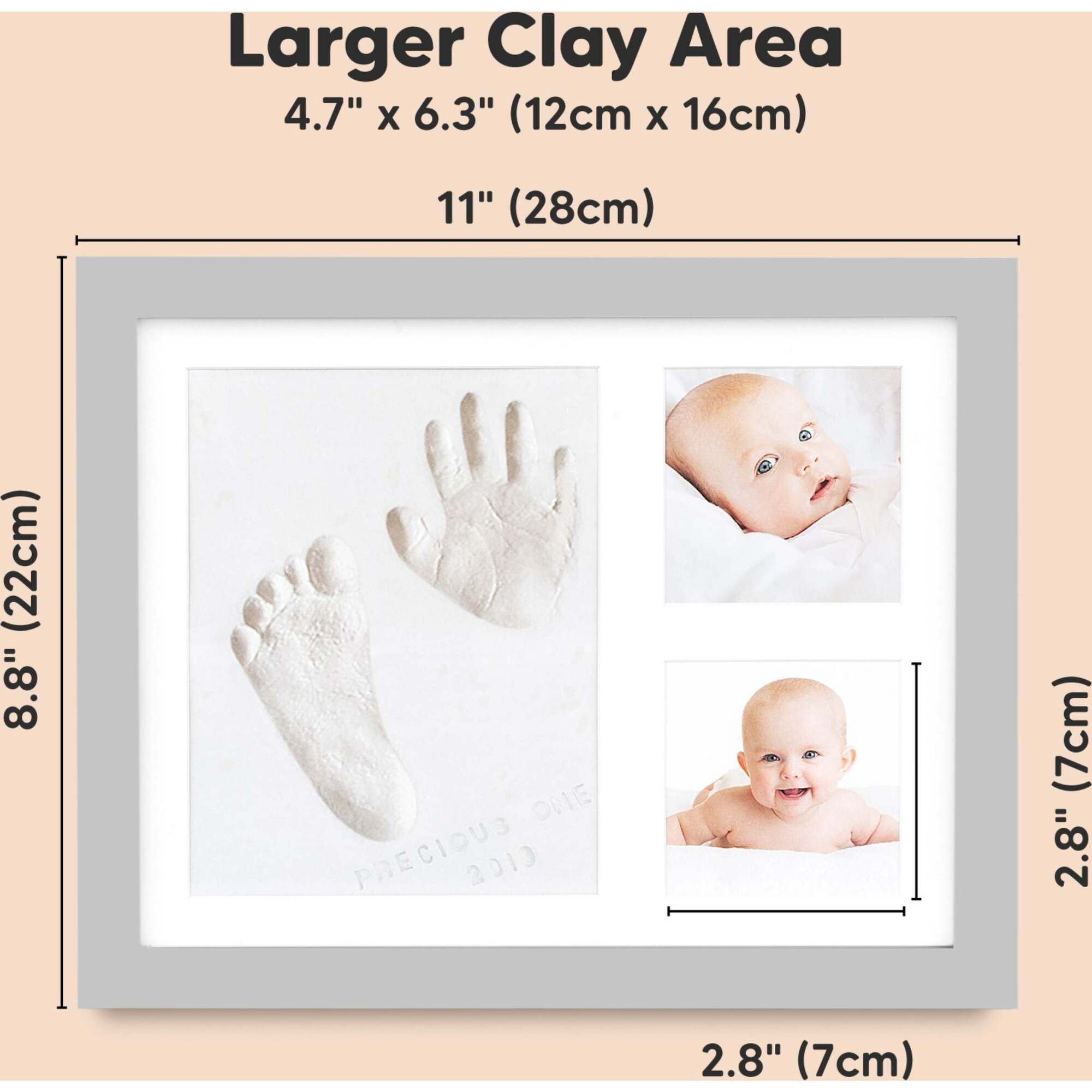 KeaBabies | Baby Handprint & Footprint Keepsake Solo Frame, Hunter Green | Maisonette