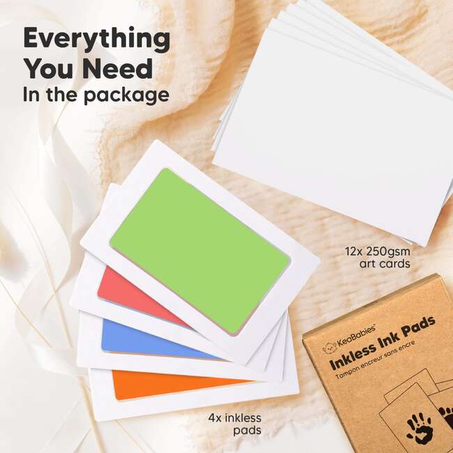 4-Pack Inkless Ink Pads for Baby Footprint & Paw Print Kit, Candy - Frames - 3