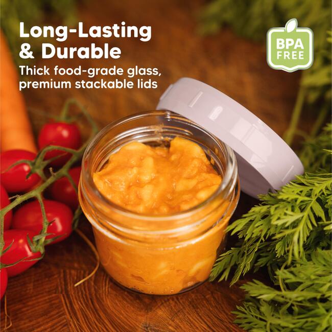 12pk Prep Glass Baby Food Storage Containers with Lids, Musk Dusk - Tableware - 4
