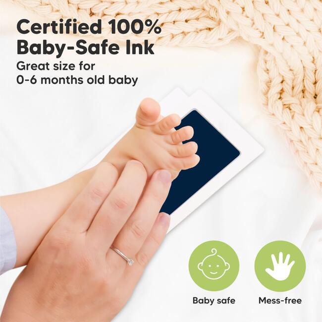 2-Pack Inkless Ink Pads for Baby Footprint & Paw Print Kit, Navy - Frames - 4