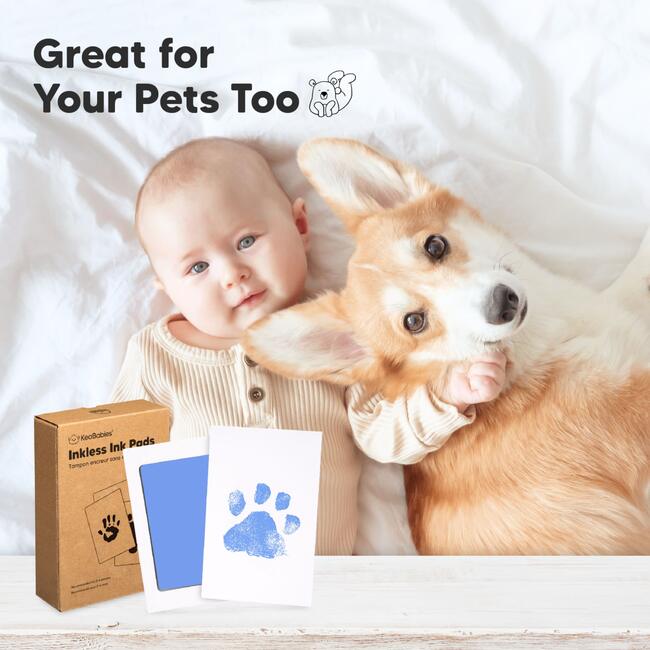 4-Pack Inkless Ink Pads for Baby Footprint & Paw Print Kit, Candy - Frames - 5