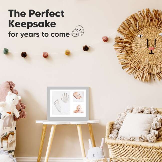 Solo Baby Hand and Footprint Kit, Cloud Gray - Wall Décor - 7