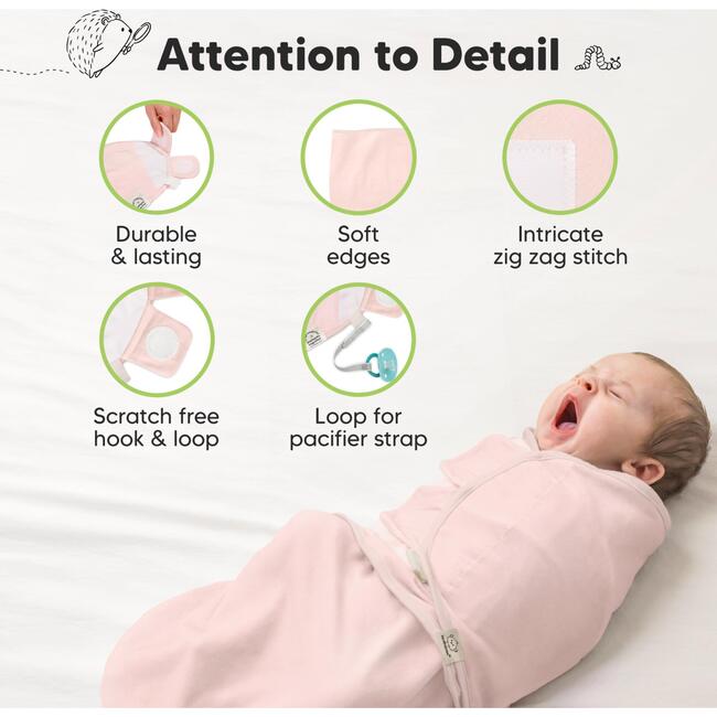 3-Pack Soothe Baby Swaddle Sacks 0-3 Months, ABC Land Rose - Swaddles - 8