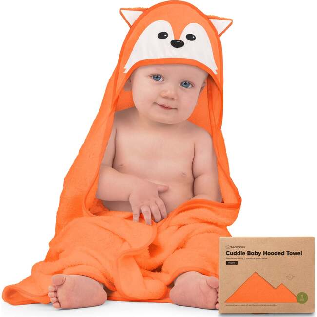 Cuddle Organic Baby Hooded Towel, Fox