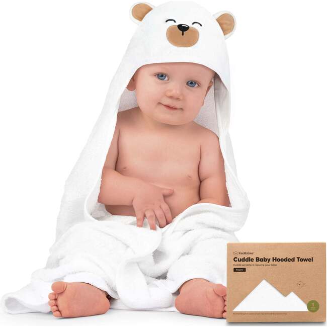 Cuddle Organic Baby Hooded Towel, Grizzly