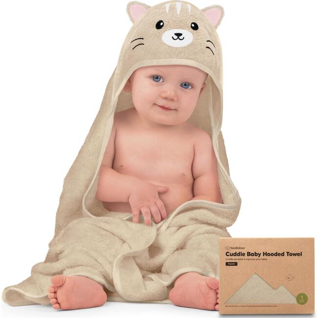 Cuddle Organic Baby Hooded Towel, Cat