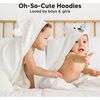 Cuddle Organic Baby Hooded Towel, Polar - Bath Towels - 7