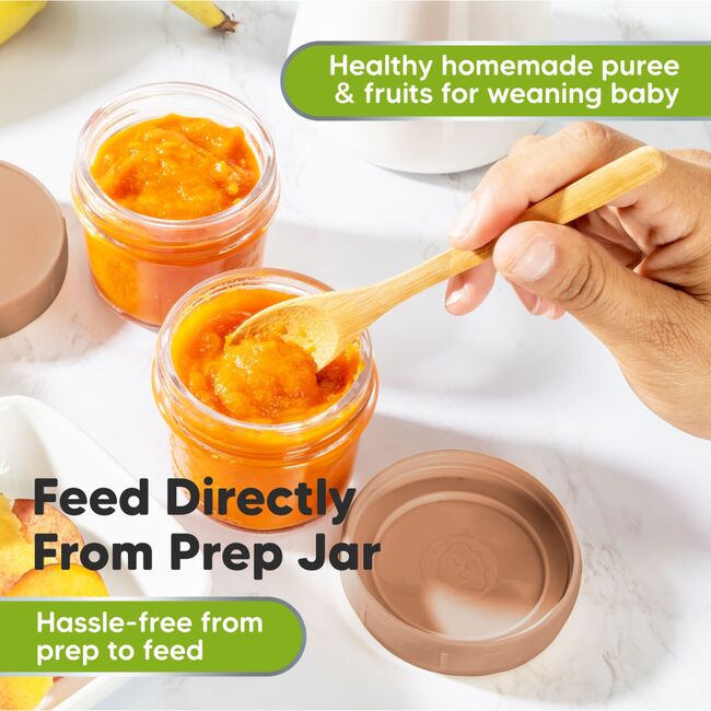 12pk Prep Glass Baby Food Storage Containers with Lids, Terracotta - Tableware - 8