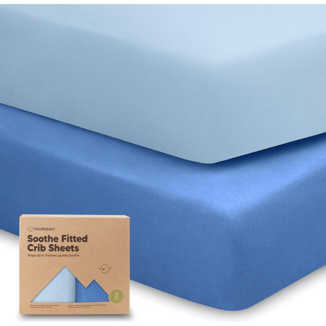 2-Pack Soothe Fitted Crib Sheet, Cornflower