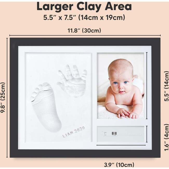 Noel Baby Handprint & Footprint Keepsake Frame, Onyx Black - Wall Décor - 3