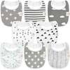 8-Pack Urban Drool Bibs Set for Baby Boys and Girls, Grayscape - Bibs - 1 - thumbnail