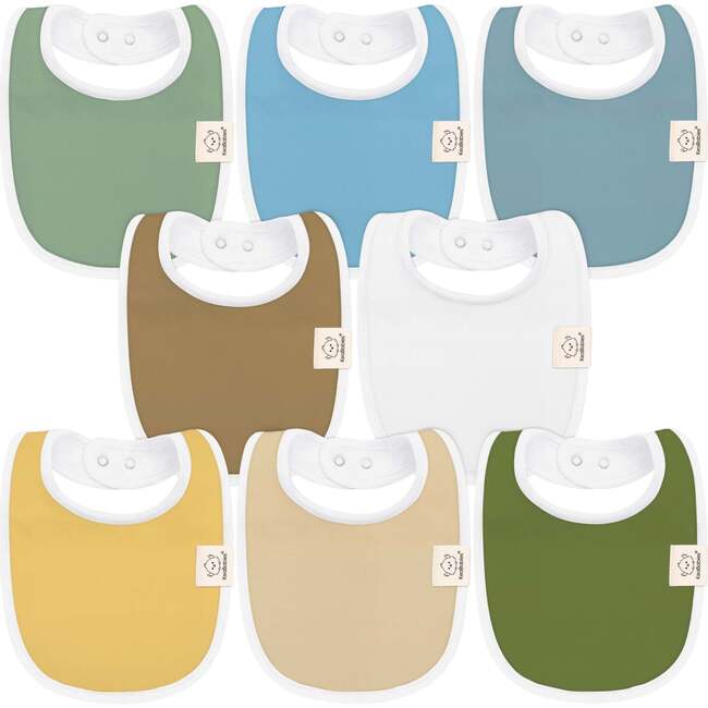 8-Pack Urban Drool Bibs Set for Baby Boys and Girls, Daybreak
