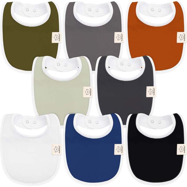 8-Pack Urban Drool Bibs Set for Baby Boys and Girls, Basics