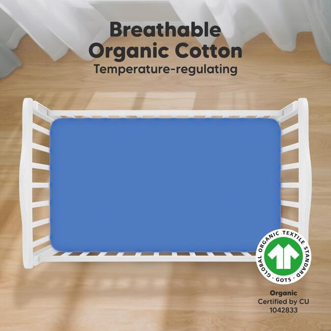 2-Pack Soothe Fitted Crib Sheet, Cornflower - Crib Sheets - 2