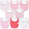 8-Pack Urban Drool Bibs Set for Baby Boys and Girls, Blush - Bibs - 1 - thumbnail