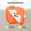 Cuddle Organic Baby Hooded Towel, Fox - Bath Towels - 6