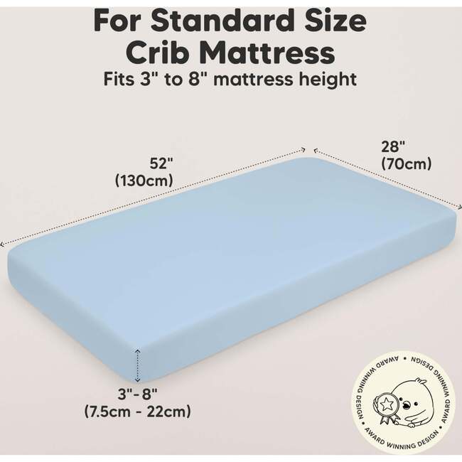 2-Pack Soothe Fitted Crib Sheet, Cornflower - Crib Sheets - 3