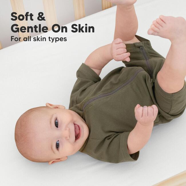 2-Pack Soothe Fitted Crib Sheet, Soft White - Crib Sheets - 4