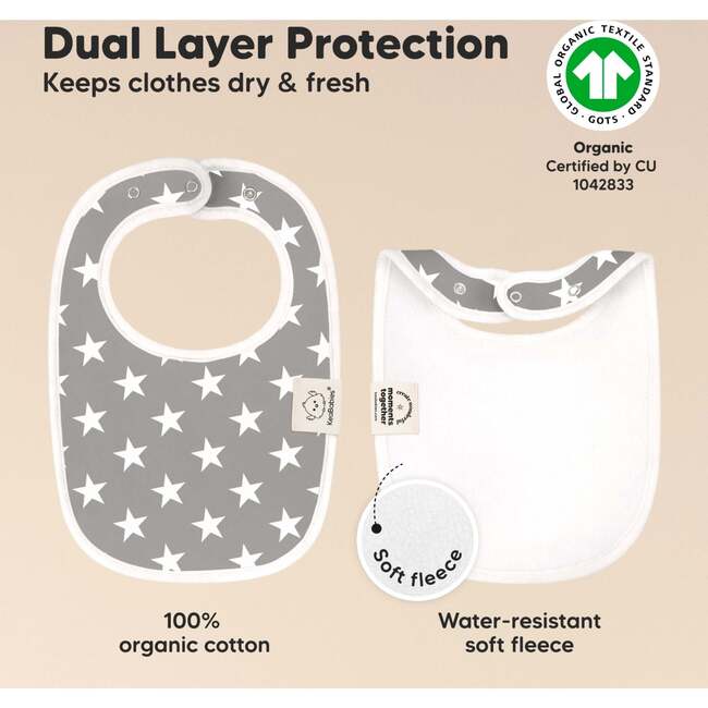 8-Pack Urban Drool Bibs Set for Baby Boys and Girls, Grayscape - Bibs - 3