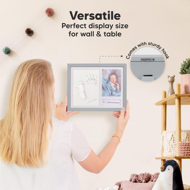 Noel Baby Handprint & Footprint Keepsake Frame, Cloud Gray - Frames - 6