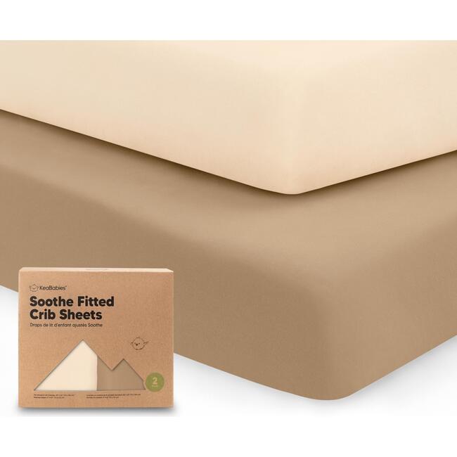 2-Pack Soothe Fitted Crib Sheet, Pecan