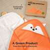 Cuddle Organic Baby Hooded Towel, Fox - Bath Towels - 8
