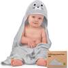 Cuddle Organic Baby Hooded Towel, Seal - Bath Towels - 1 - thumbnail