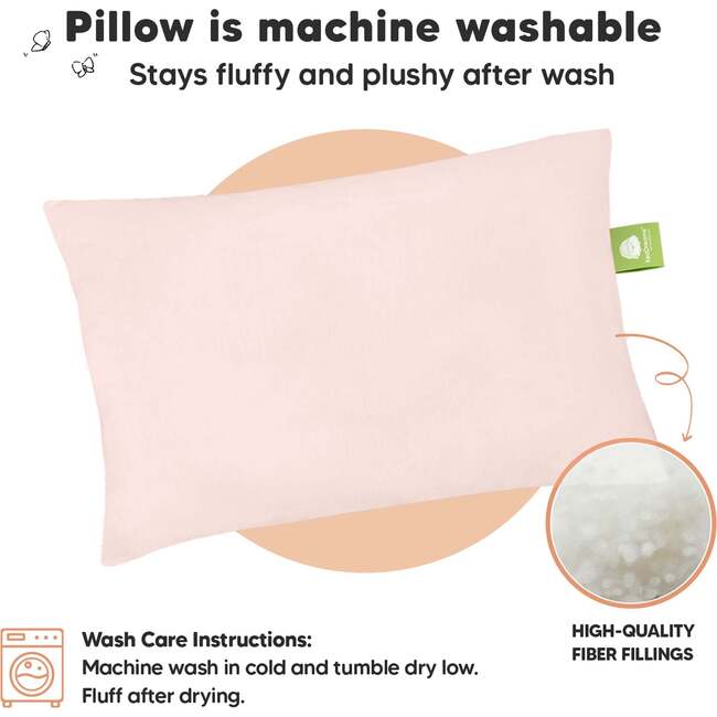 2-Pack Toddler Pillows for Sleeping 13X18, Mist Pink - Nursing Pillows - 4
